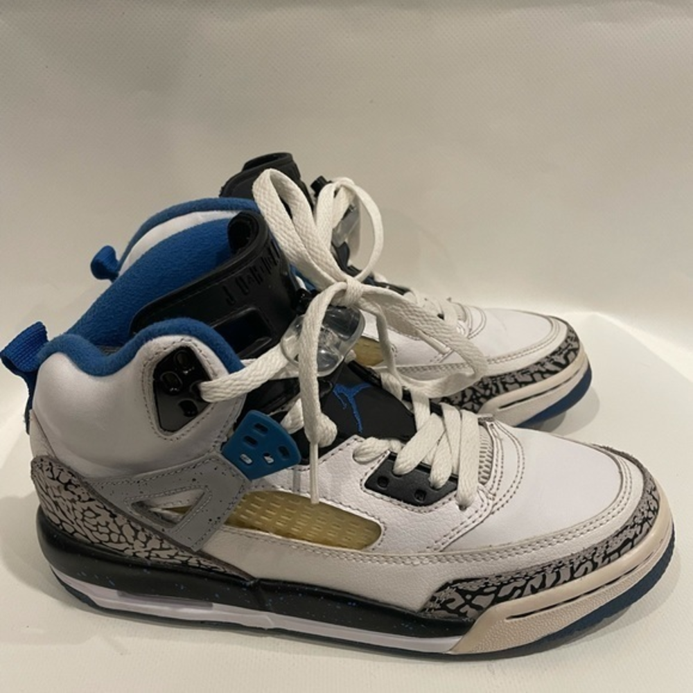 Nike Air Jordan Spizike BG Wolf Grey White Black Blue 317321-107 Size 6Y